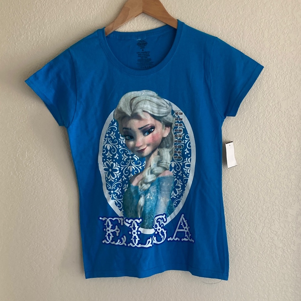 ELSA Blue Graphic Girlš T-Shirt Size S